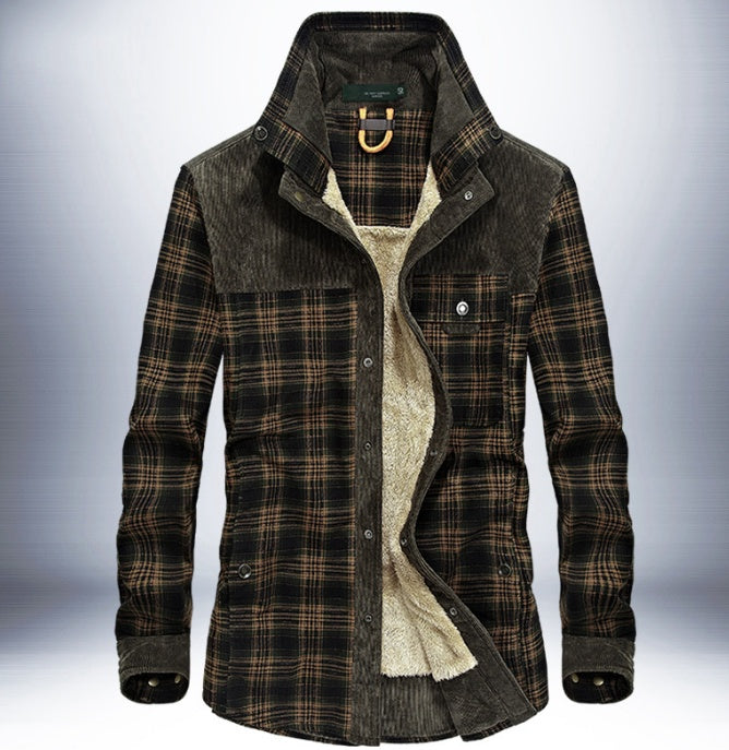 Winter Thicken Warm Fleece  Pure Cotton Plaid Jacket
