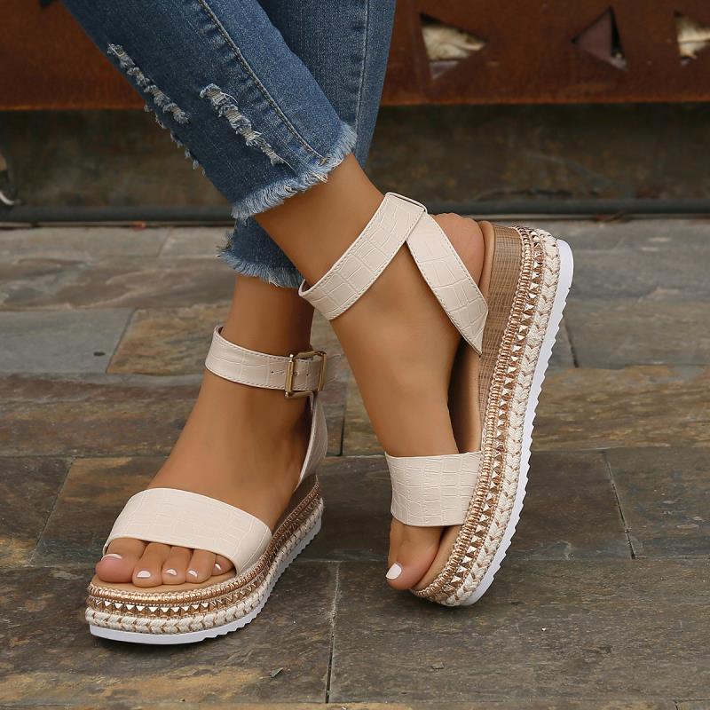 Summer  Buckle Strap Hemp Sandals