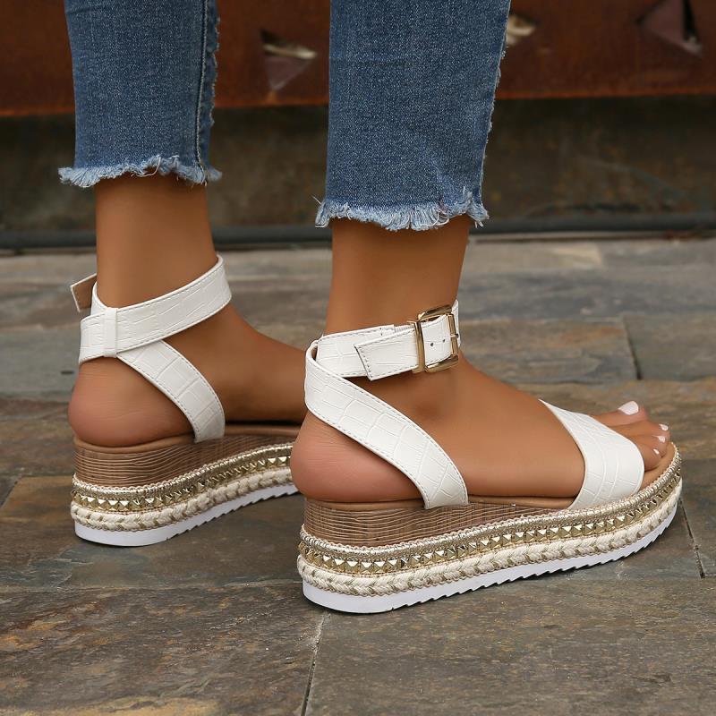 Summer  Buckle Strap Hemp Sandals