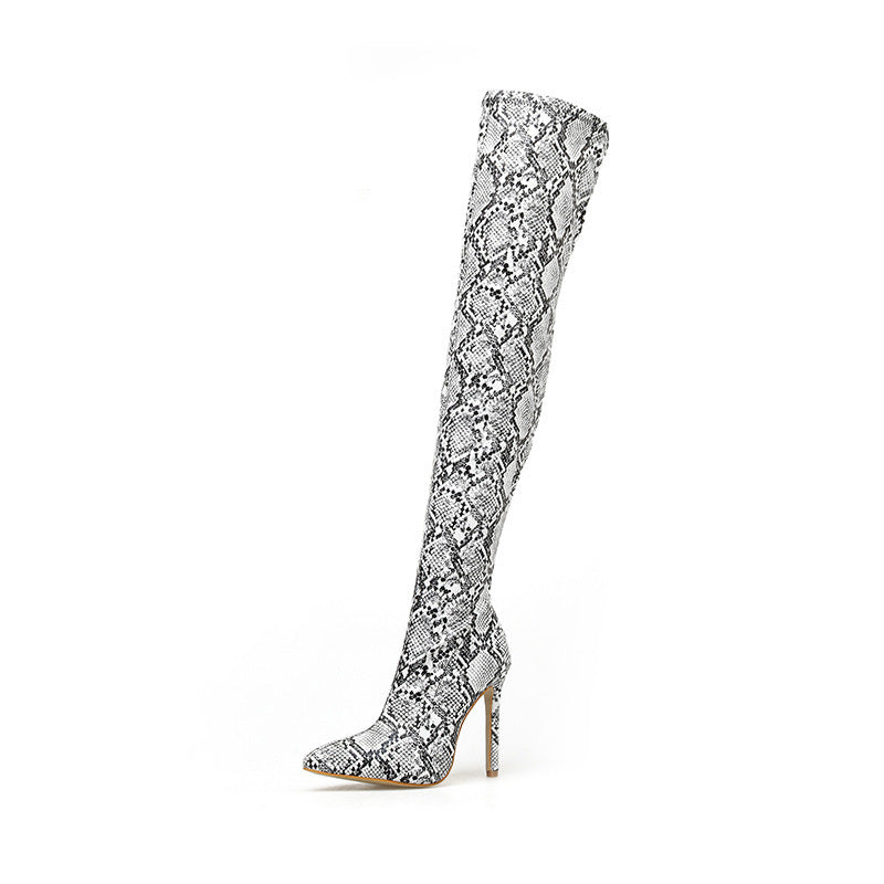 Toe Stiletto Over-the-knee Women's Super High-heeled Boots