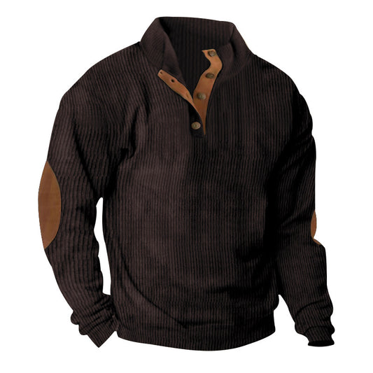 Corduroy Casual Stand Collar Long-sleeve Sweater