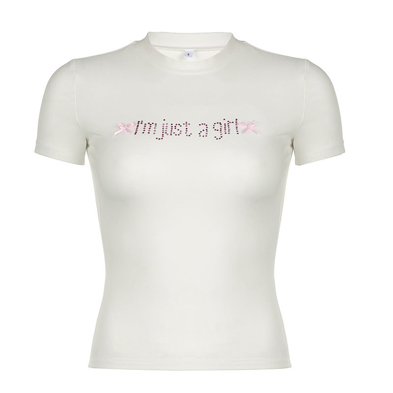 Rhinestone Slim Top For Women