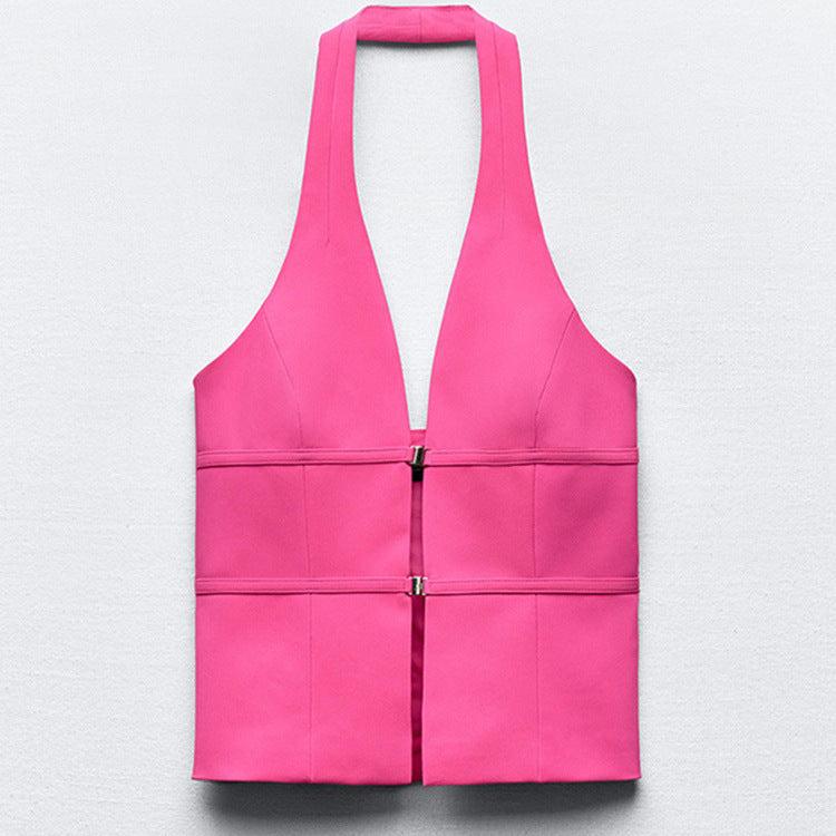Pink Halter Neck Top