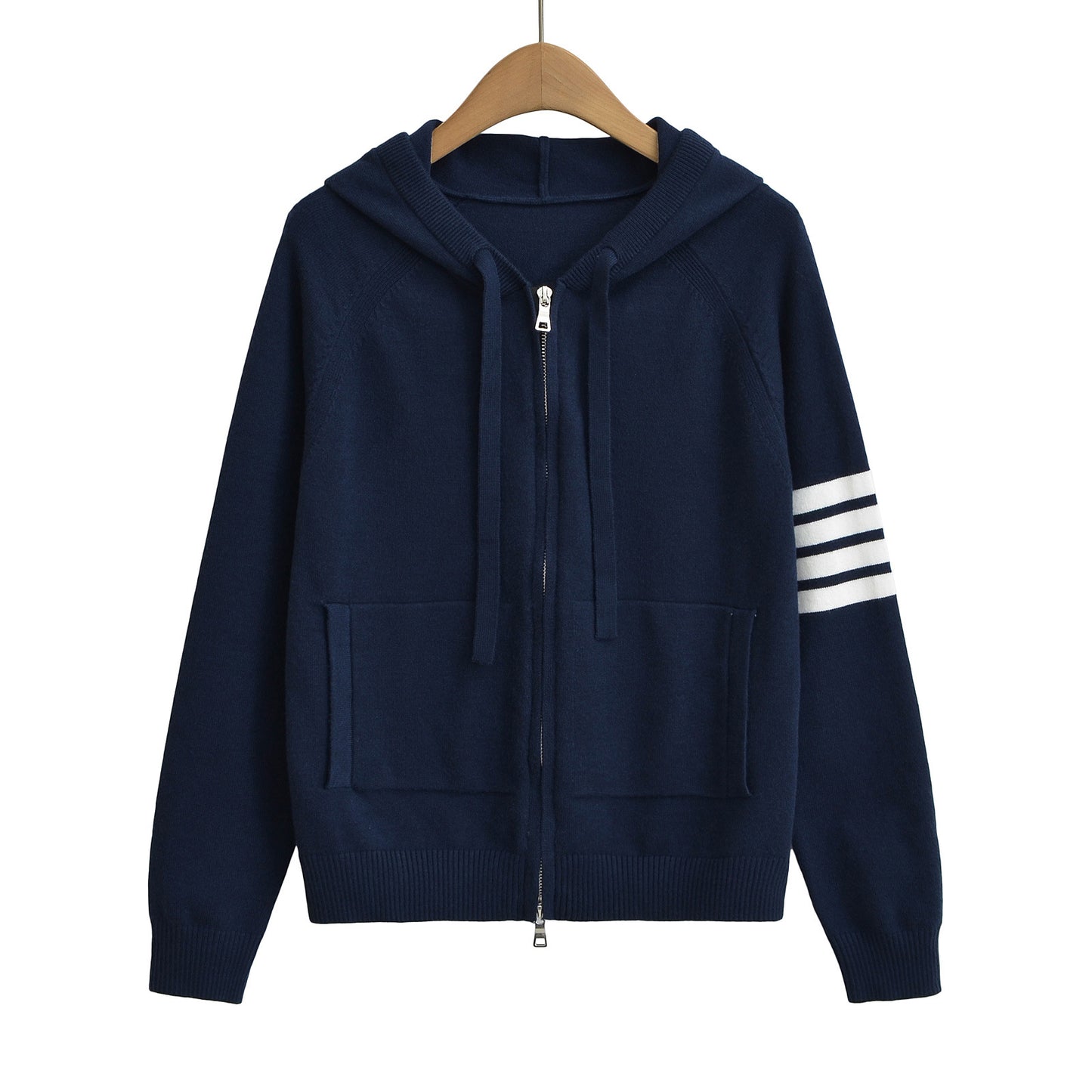 Hooded zipper sweater