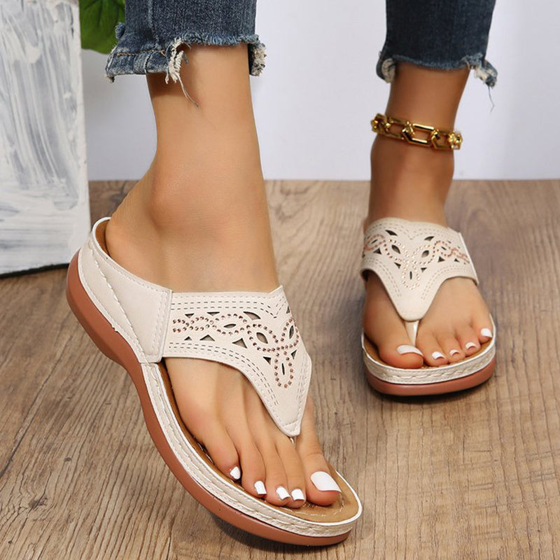 Clip Toe Wedge Sandals  Summer Flip Flops Slippers Beach Shoes