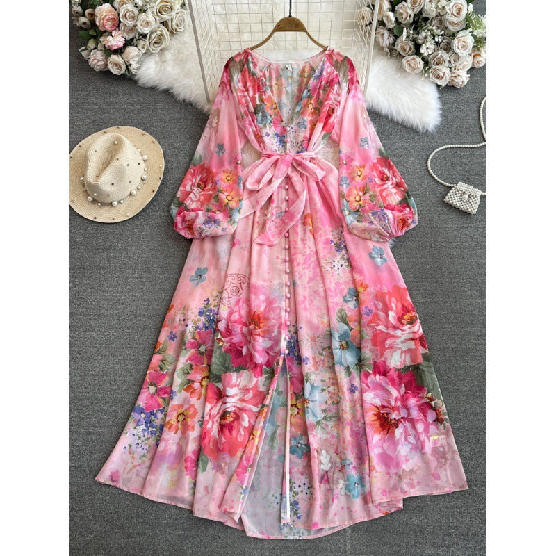 A- Line Positioning Printed Dress