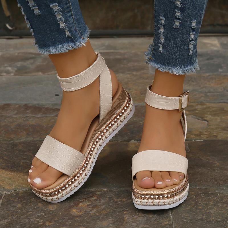 Summer  Buckle Strap Hemp Sandals