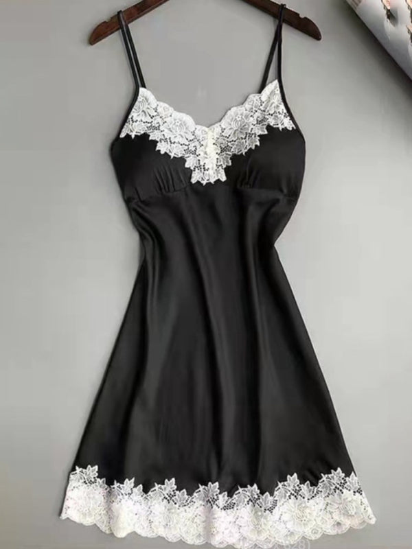 Women's Color Contrasting  Camisole Nightdress
