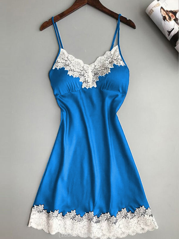 Women's Color Contrasting  Camisole Nightdress