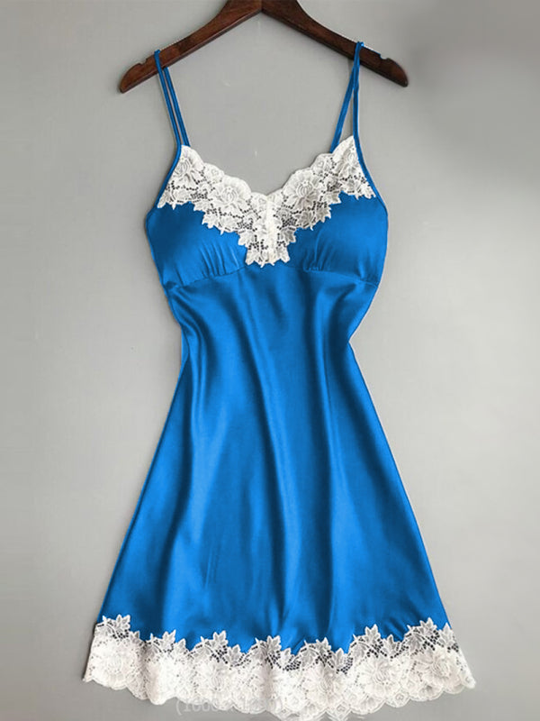 Women's Color Contrasting  Camisole Nightdress