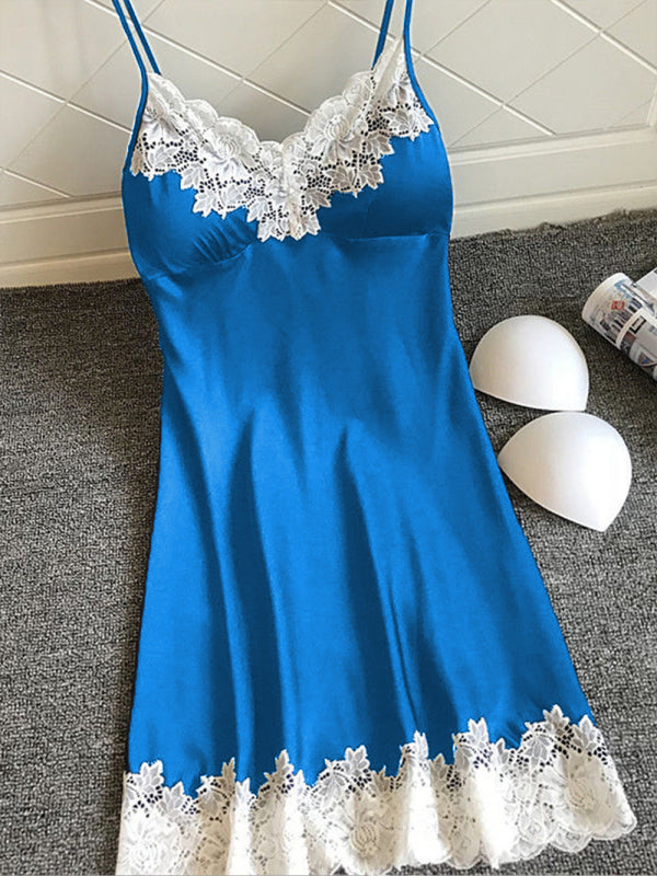 Women's Color Contrasting  Camisole Nightdress