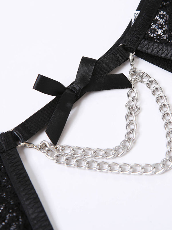 Women's  Lace Mesh Perspective  Lingerie Set