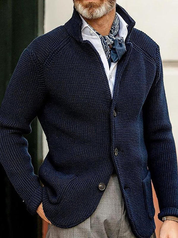 Sweater Winter  Stand Collar Cardigan  Men's Knitted Jacket