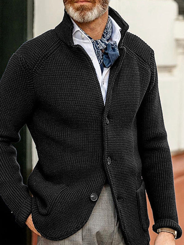 Sweater Winter  Stand Collar Cardigan  Men's Knitted Jacket