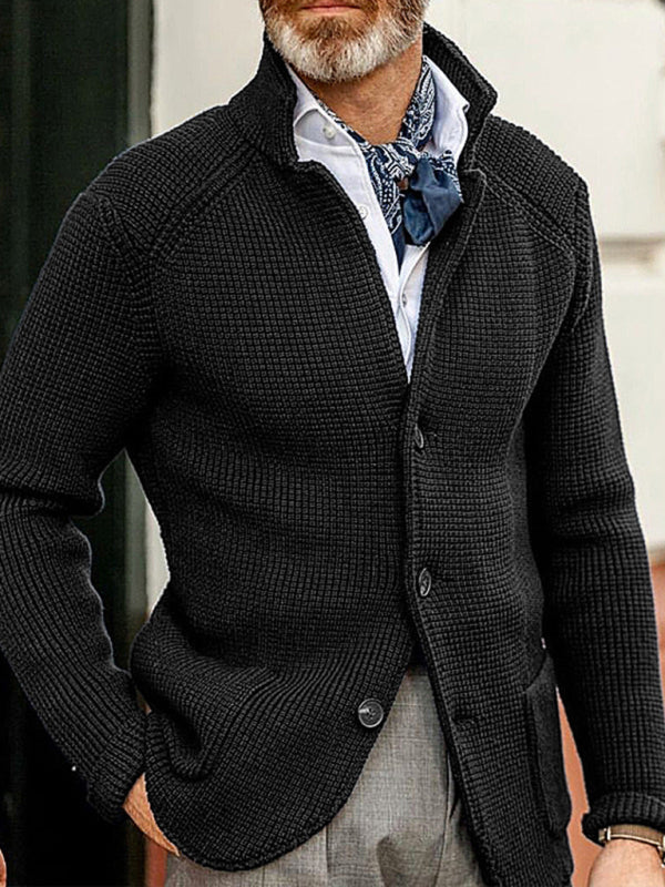 Sweater Winter  Stand Collar Cardigan  Men's Knitted Jacket