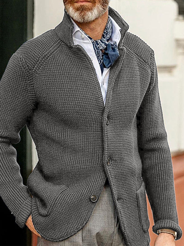 Sweater Winter  Stand Collar Cardigan  Men's Knitted Jacket
