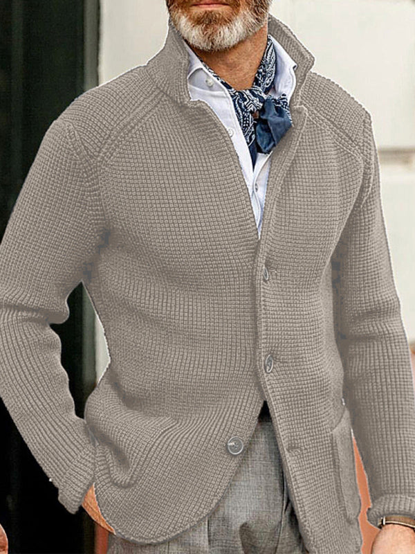 Sweater Winter  Stand Collar Cardigan  Men's Knitted Jacket