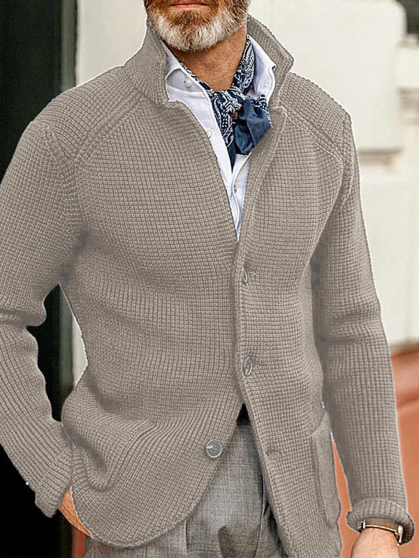 Sweater Winter  Stand Collar Cardigan  Men's Knitted Jacket