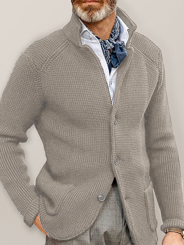 Sweater Winter  Stand Collar Cardigan  Men's Knitted Jacket