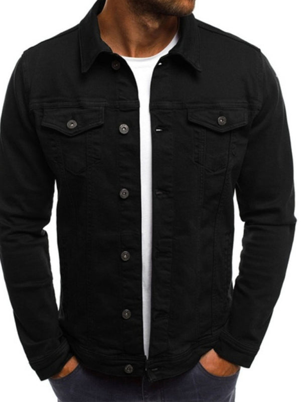 Trendy Fashion Casual Slim Denim  Multi Pocket Button Stand Collar Workwear Jacket