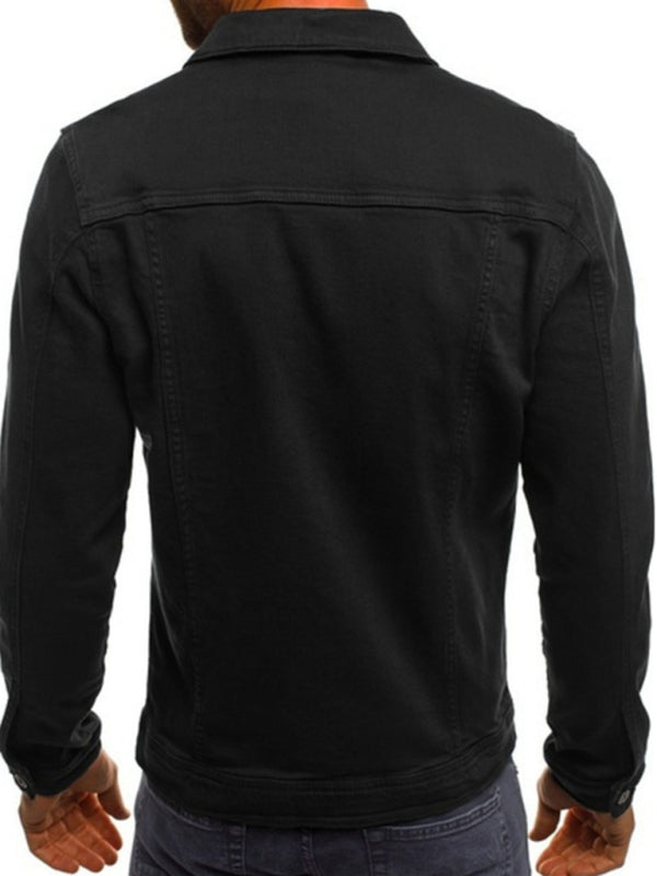 Trendy Fashion Casual Slim Denim  Multi Pocket Button Stand Collar Workwear Jacket