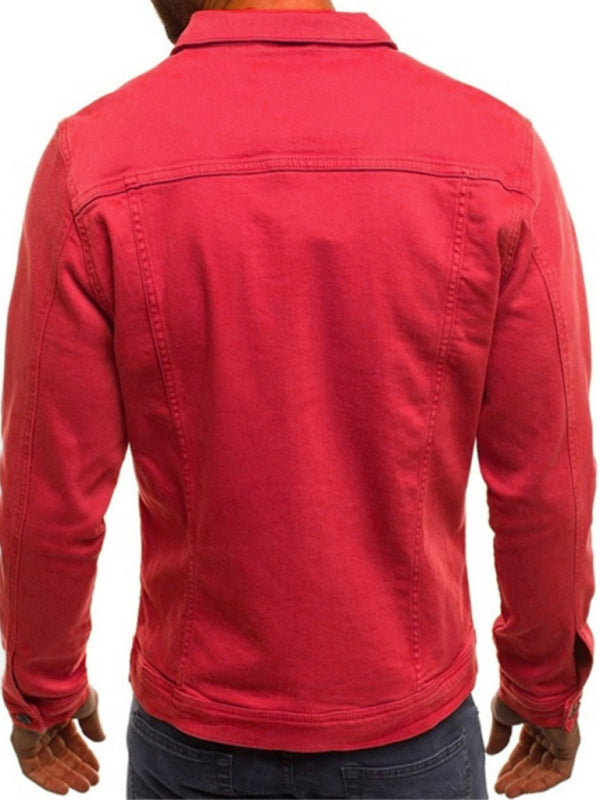 Trendy Fashion Casual Slim Denim  Multi Pocket Button Stand Collar Workwear Jacket