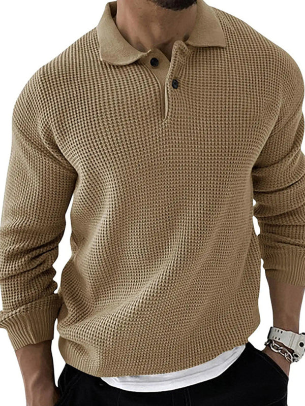 Lapel  Men's Fashion Urban Slim Long Sleeve Knitted Sweater