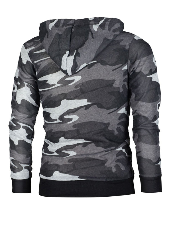 Men's camouflage pocket long-sleeved hoodie