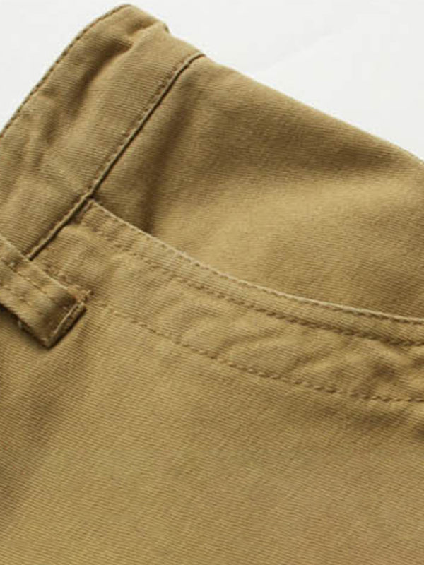 Straight Leg Cropped Men's Loose Casual Outdoor Sports Cargo Shorts (Without Belt)