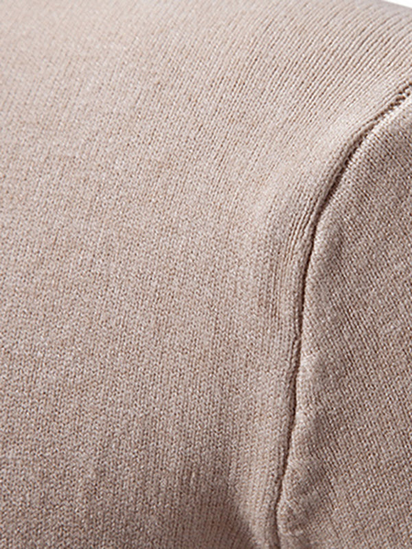 Men's casual solid color half zipper pullover stand collar sweater