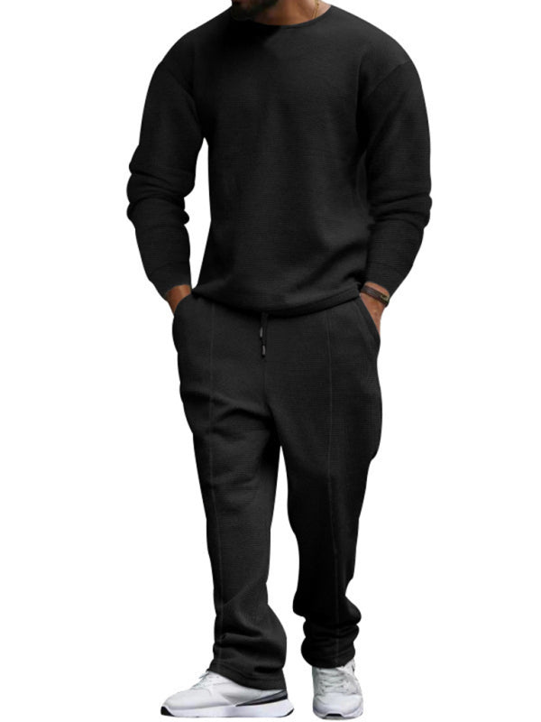 Men's long-sleeved trousers round-neck casual suit