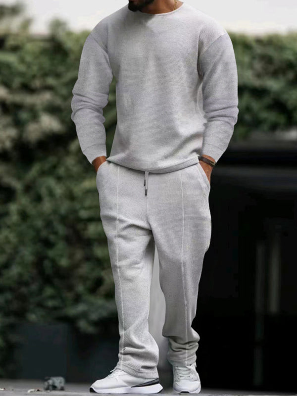 Men's long-sleeved trousers round-neck casual suit