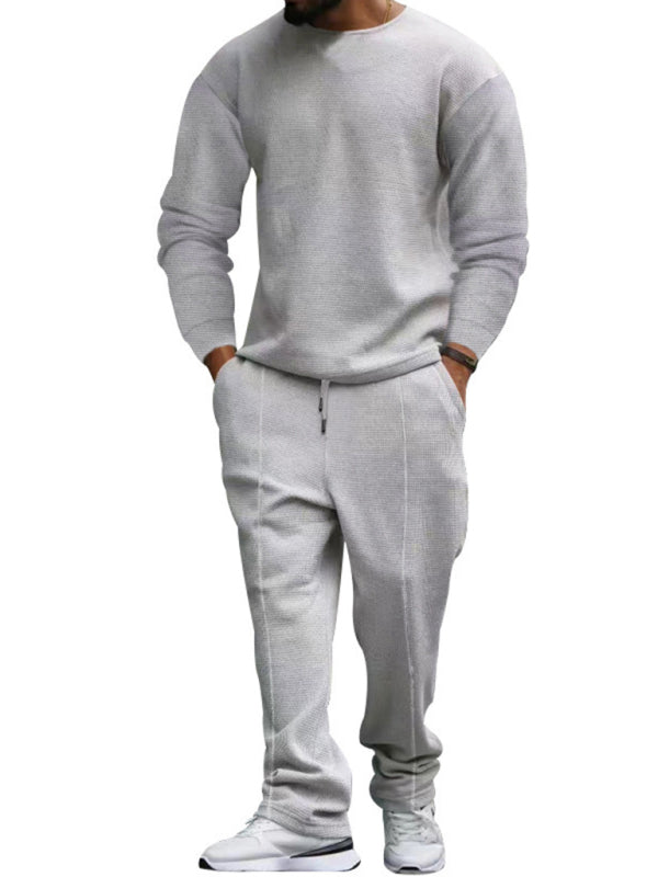 Men's long-sleeved trousers round-neck casual suit