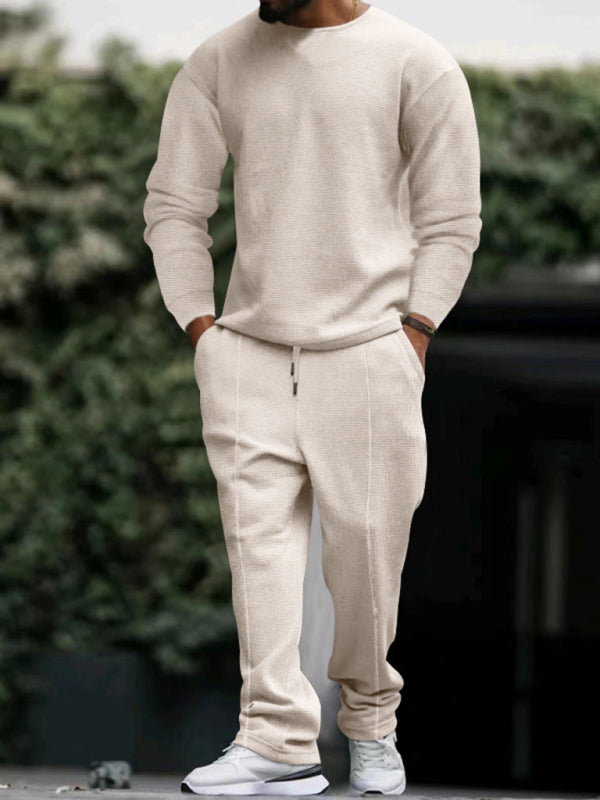 Men's long-sleeved trousers round-neck casual suit