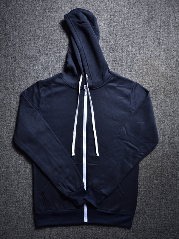 Men's long-sleeved sports hooded top zipper cardigan sweatshirt