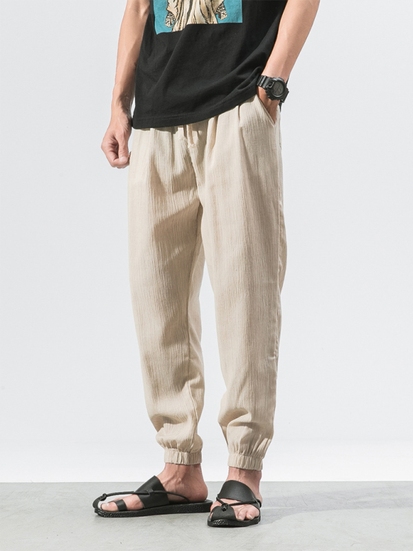 Men's Linen   Drawstring Pants