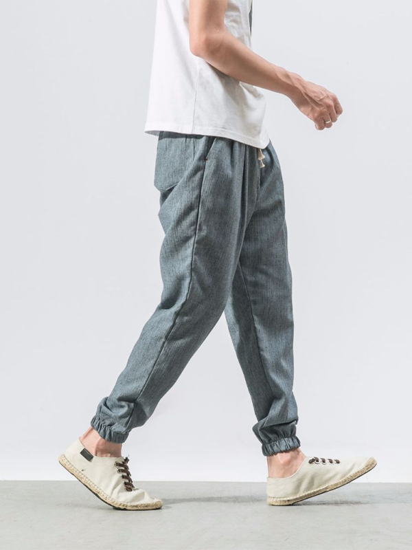 Men's Linen   Drawstring Pants