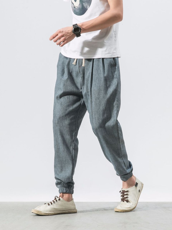 Men's Linen   Drawstring Pants
