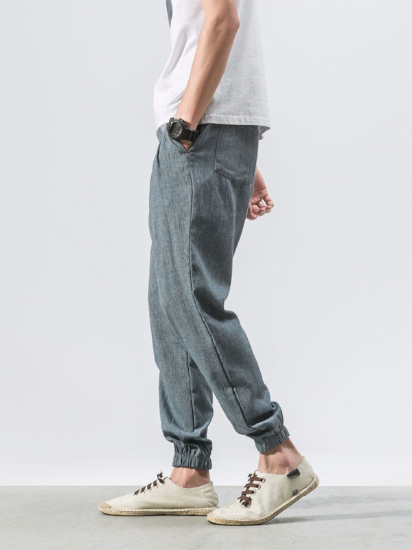 Men's Linen   Drawstring Pants