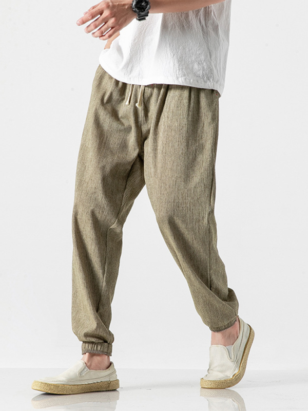Men's Linen   Drawstring Pants