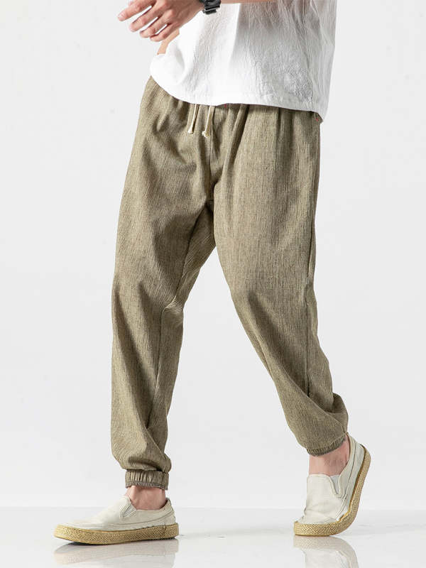 Men's Linen   Drawstring Pants