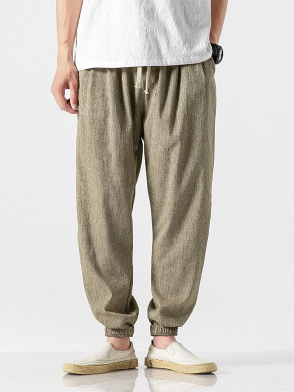 Men's Linen   Drawstring Pants