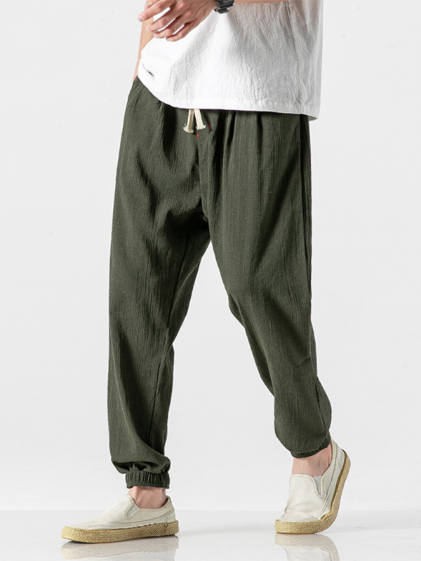 Men's Linen   Drawstring Pants