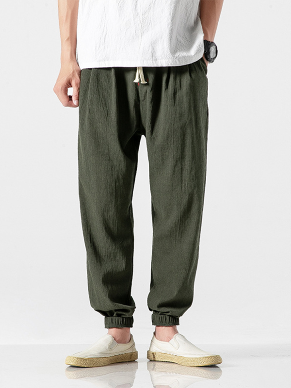 Men's Linen   Drawstring Pants