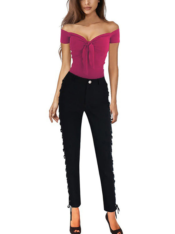 V Neck  Slim Short Sleeve T-Shirt