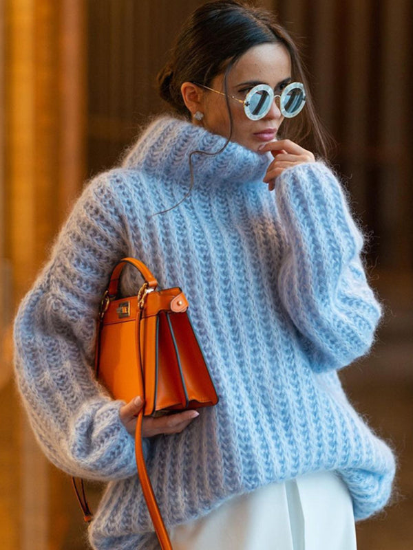 Women's fashion  fluffy long sleeve pullover sweater