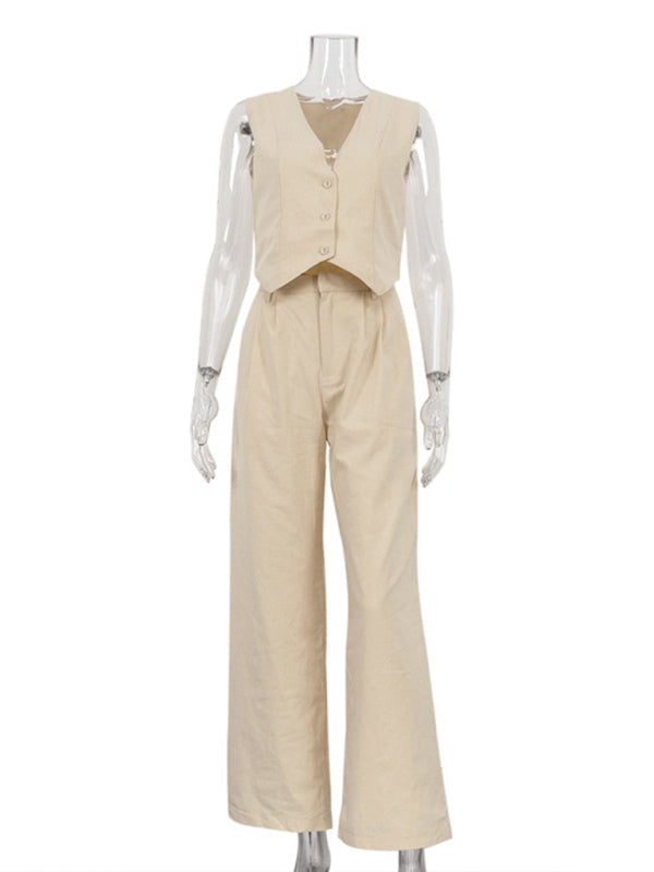 New casual and fashionable sleeveless vest and trousers two-piece set