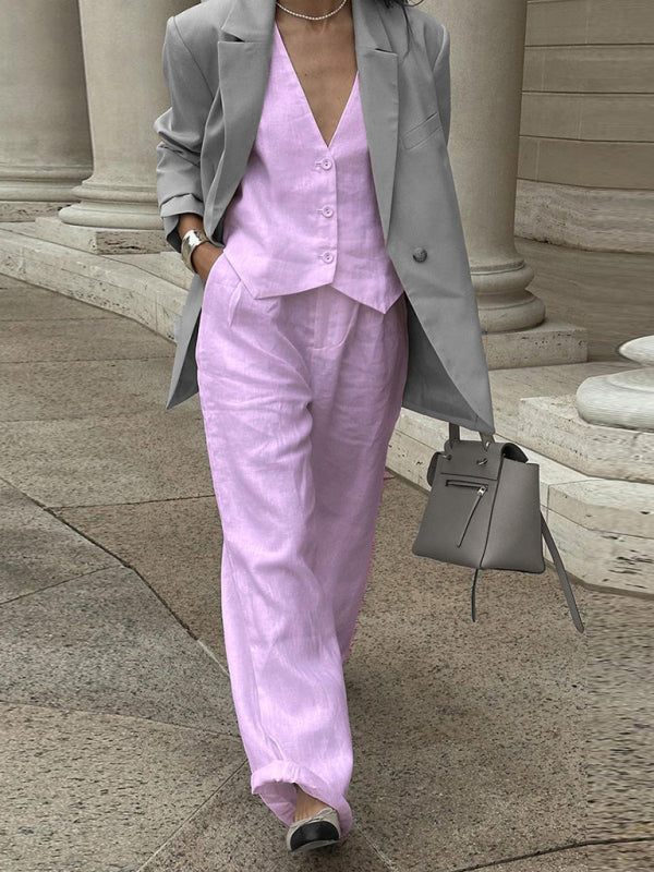 New casual and fashionable sleeveless vest and trousers two-piece set