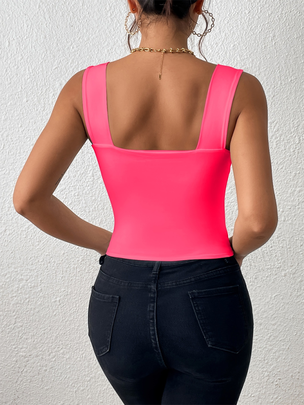 New camisole wide shoulder strap slim sleeveless top