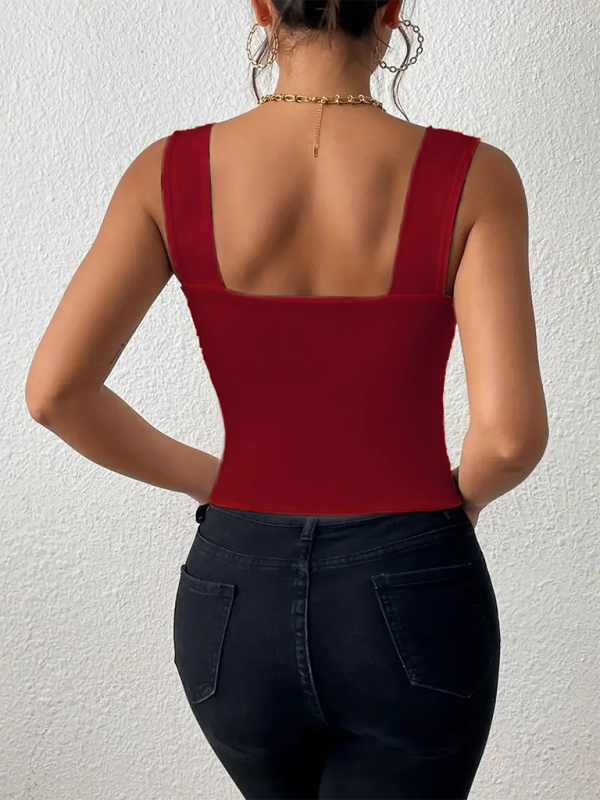 New camisole wide shoulder strap slim sleeveless top